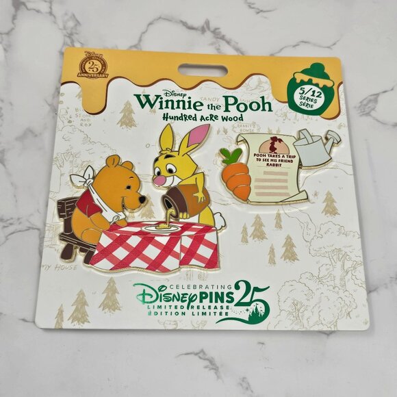 NEW! Winnie The Pooh Hundred Acre Wood Pin 5/12 Pooh & Rabbit Set LR - Picture 1 of 2